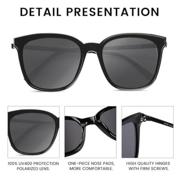 Oversized Polarized Sunglasses Women Retro Round Mirrored UV400 main image 5